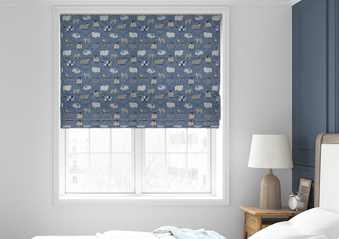 Baa Baa, Denim - Roman Blind - Image 3